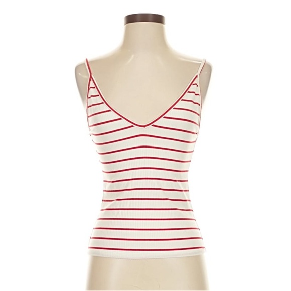 Reformation Tops - Reformation Red & White Striped Ribbed Tank Top | Size S